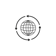 Around world globe icon