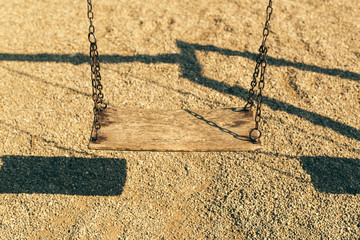 Old swing on playground