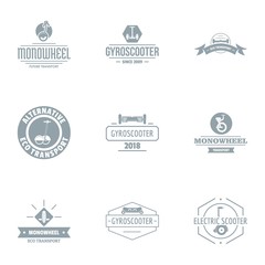 Motor scooter logo set. Simple set of 9 motor scooter vector logo for web isolated on white background
