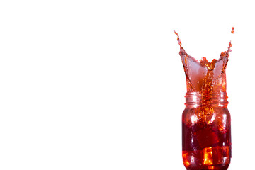 Large refreshing red liquid drink splash