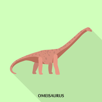 Omeisaurus icon. Flat illustration of omeisaurus vector icon for web design