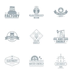 Fototapeta na wymiar Manufacturing plant logo set. Simple set of 9 manufacturing plant vector logo for web isolated on white background