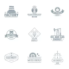 Fototapeten Manufacturing plant logo set. Simple set of 9 manufacturing plant vector logo for web isolated on white background © ylivdesign
