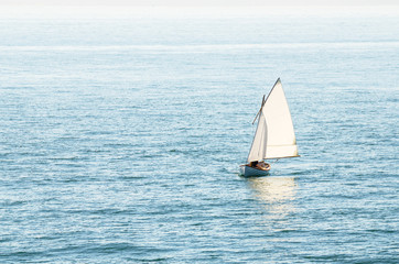 Small Sailing Boat on a Sunny Summer -Day