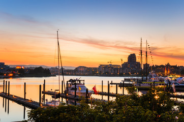 Fototapeta premium Harbour at Twilight. Victoria, BC, Canada.