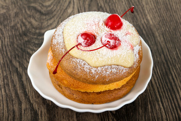 Pancake with cherry