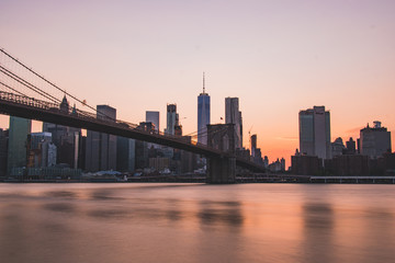 fiume riflesso città lunga esposizione New York