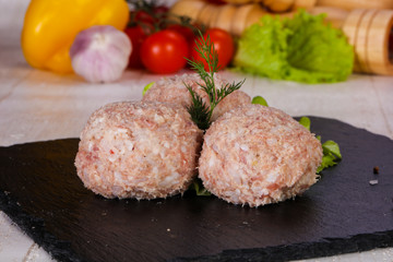 Raw pork cutlet