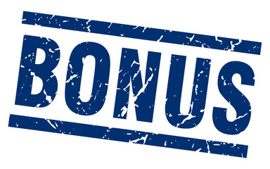 square grunge blue bonus stamp