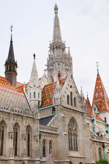Fototapeta na wymiar Matthias Church in the Castle District, one of the most famous landmarks of Budapest, Hungary, Europe