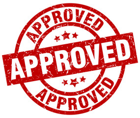 approved round red grunge stamp