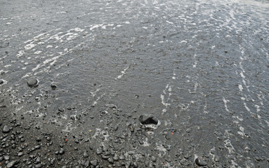 Lanzarote, schwarzer Vulkanstrand
