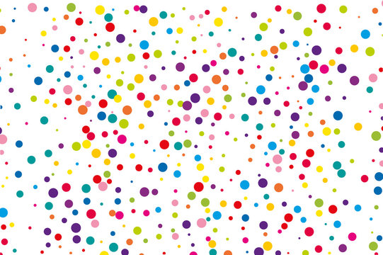 Festival pattern with color round glitter, confetti. Random, chaotic polka dot. Bright background for party invites, wedding, cards © annagolant