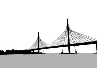 Large modern bridge across the river