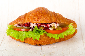 Croissant with meat