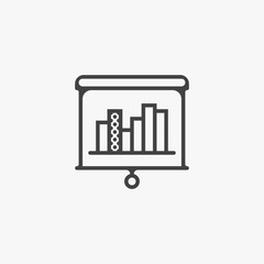 Presentation vector icon, infographic chart symbol. Analysis element