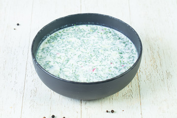 Russian Okroshka soup