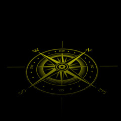 Wind rose yellow perspective