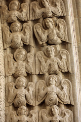 Details of the west portal  Saint Trophime Cathedral in Arles, France. Bouches-du-Rhone,  France