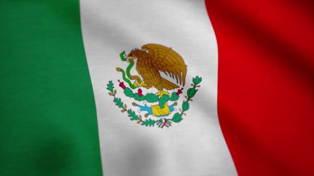 Mexico Flag. Mexican flag waving in the wind. Background Seamless Looping Animation
