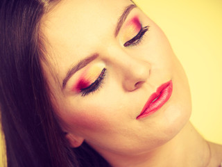 Attractive woman with thinking and contemplating