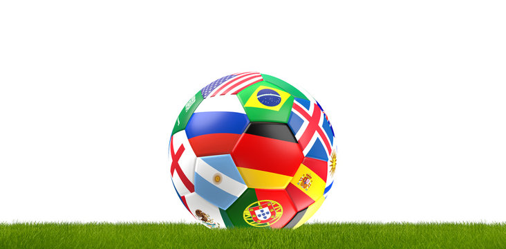 soccer ball russia flag design 3d rendering