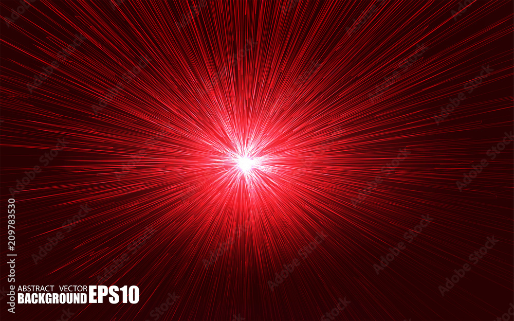 Aufkleber Abstract circular geometric background. Circular geometric centric motion pattern. Starburst dynamic lines or rays. Light warp speed