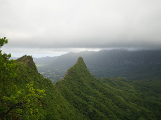 mountains view in Hawaii Olomana three peaks hike adventure