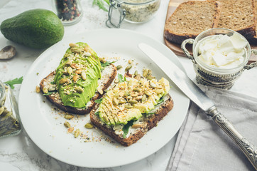 Healthy avocado toasts
