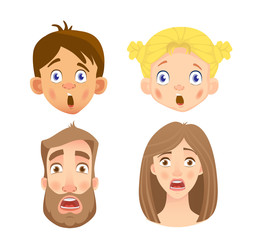 emotions of human face -set