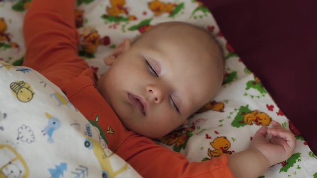 Portrait of beautiful baby sleeping peacefully newborn child