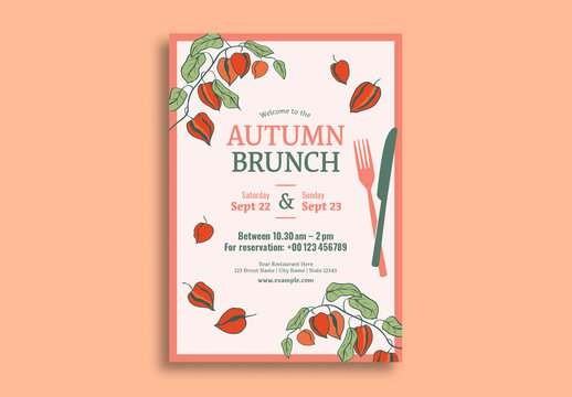 Autumn Brunch Flyer Layout