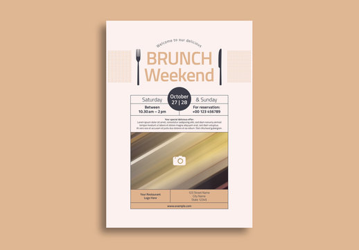 Brunch Flyer Layout with Photo Element