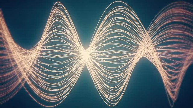 Abstract CGI motion graphics and animated background of white lines and shapes. They swirl and morph and move around. Blue background