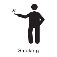 Smoking icon vector sign and symbol isolated on white background, Smoking logo concept icon