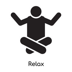 Relax icon vector sign and symbol isolated on white background, Relax logo concept icon