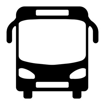 Black bus icon. Flat design. On the white background. Vector.