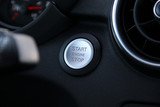 Start stop engine button on a modern car dashboard
