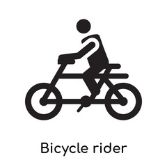 Bicycle rider icon vector sign and symbol isolated on white background, Bicycle rider logo concept icon