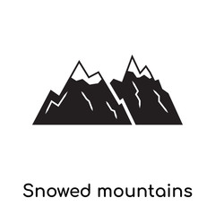 Snowed mountains icon vector sign and symbol isolated on white background, Snowed mountains logo concept icon