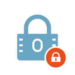 Padlock icon, security icon with padlock sign. Padlock icon and security, protection, privacy symbol