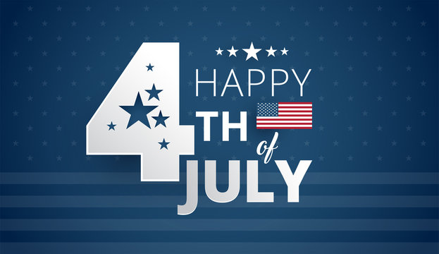 Happy 4th of July Independence Day USA - blue background vector