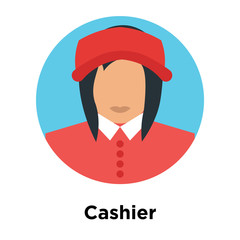 Cashier icon vector sign and symbol isolated on white background, Cashier logo concept