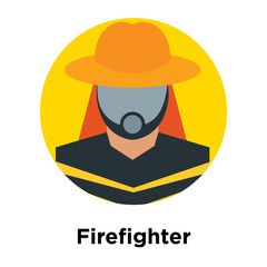 Firefighter icon vector sign and symbol isolated on white background, Firefighter logo concept