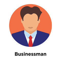 Businessman icon vector sign and symbol isolated on white background, Businessman logo concept