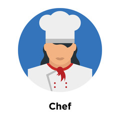 Chef icon vector sign and symbol isolated on white background, Chef logo concept