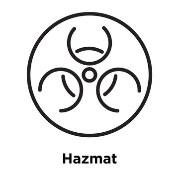 Hazmat icon vector sign and symbol isolated on white background, Hazmat logo concept, outline symbol, linear sign