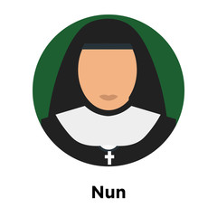 Nun icon vector sign and symbol isolated on white background, Nun logo concept