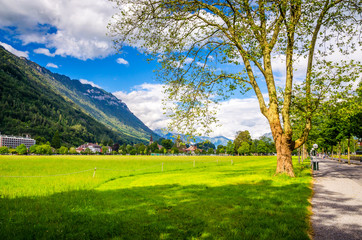 Fototapeta na wymiar Beautiful landscape of Interlaken, Switzerland