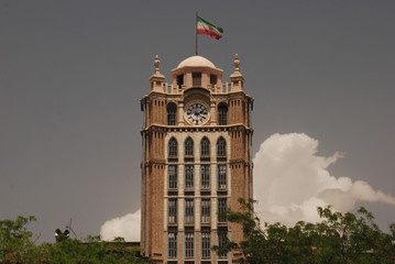 Fototapeta na wymiar Saat Tower, a famous landmark of Tabriz